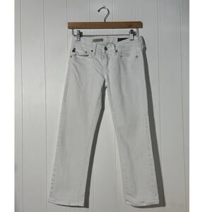 AG Adriano Goldschmied The Tomboy Crop Relaxed Straight White Jeans – Size 25R